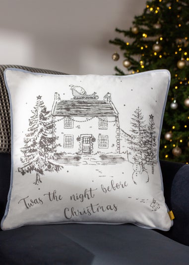 furn. Midwinter Toile Velvet Filled Cushion (43cm x 43cm x 8cm)