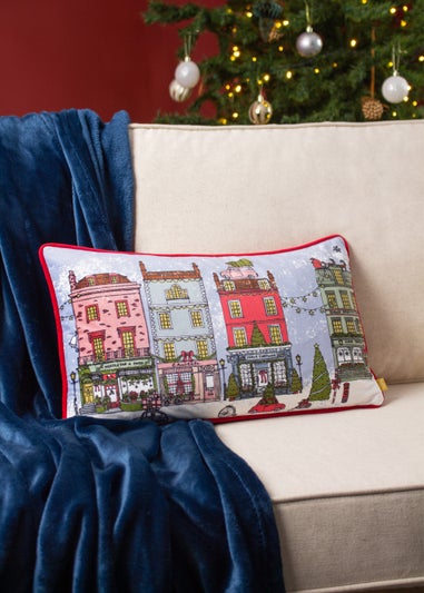 furn. Christmas Spirit Velvet Filled Cushion (30cm x 50cm x 8cm)