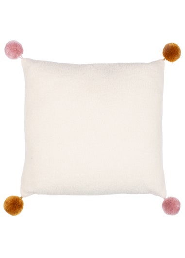 furn. Pom-Poms Ready Set Snow Filled Cushion (43cm x 43cm x 8cm)