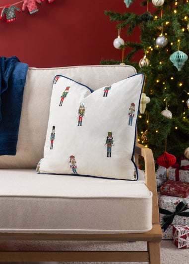 furn. Classic Nutcracker Embroidered Filled Cushion (43cm x 43cm x 8cm)