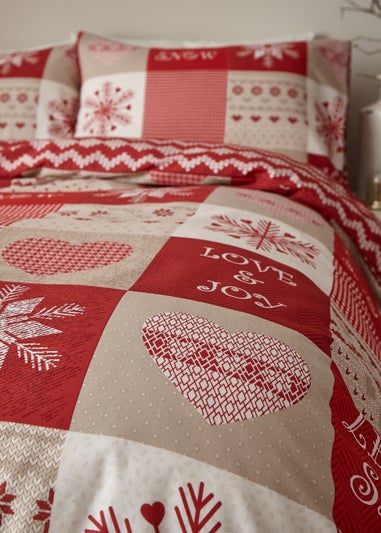 Catherine Lansfield Christmas Let It Snow Reversible Duvet Cover Set