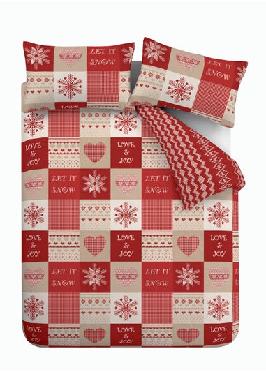 Catherine Lansfield Christmas Let It Snow Reversible Duvet Cover Set