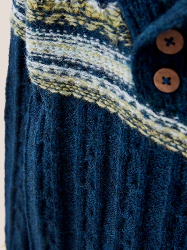 Pullover mit Schalkragen und Fairisle-Muster