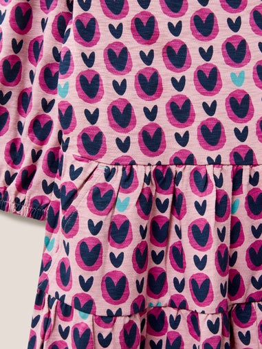 Jerseykleid mit Herz-Print