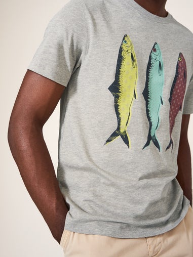 T-Shirt mit Fischmuster