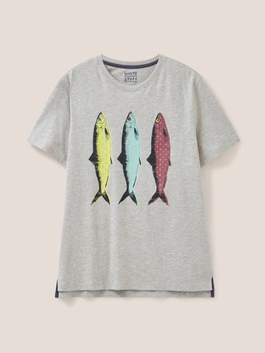 T-Shirt mit Fischmuster