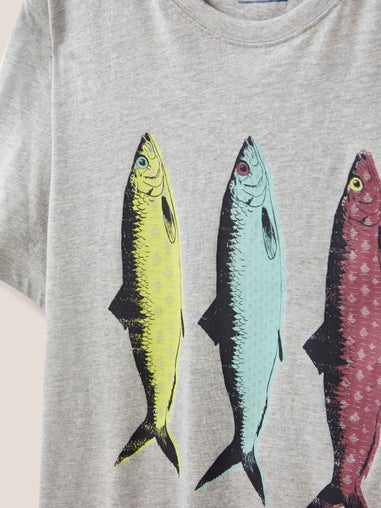 T-Shirt mit Fischmuster