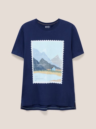 Foroyar T-Shirt mit Landschaftsmotiv