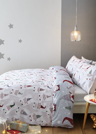 Catherine Lansfield Kids Brushed Cotton Christmas Gonk Reversible Duvet Cover Set