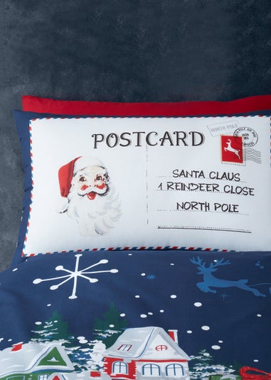 Catherine Lansfield Retro Father Christmas Reversible Duvet Cover Set
