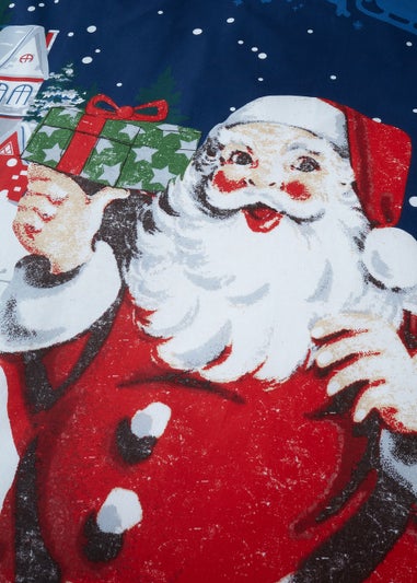 Catherine Lansfield Retro Father Christmas Reversible Duvet Cover Set