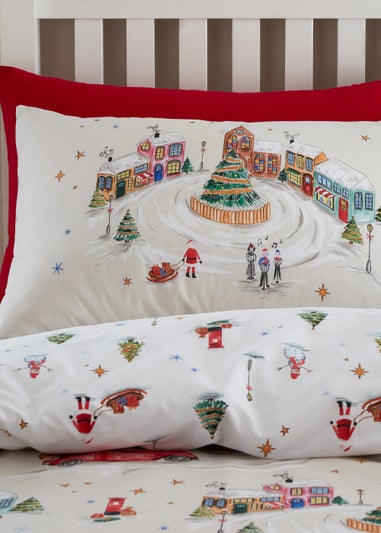 Catherine Lansfield Christmas Town Reversible Duvet Cover Set