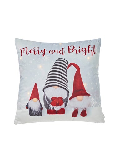 Catherine Lansfield Christmas Merry And Bright Gonks Light Up Cushion (45x45cm)