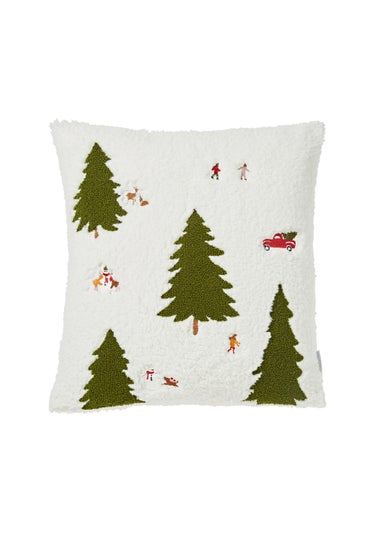 Catherine Lansfield Cosy Boucle Christmas Tree Cushion (45x45cm)