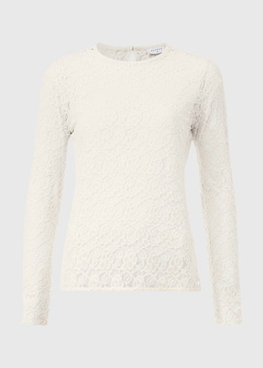 Cream Lace Long Sleeve Top Matalan 0139