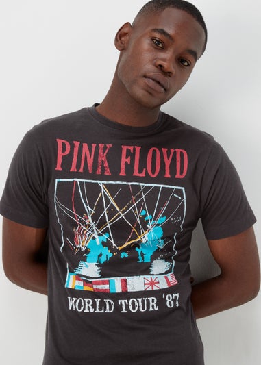 Black Pink Floyd Print Long Pyjama Set
