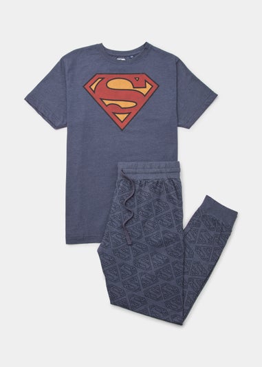 Blue Superman Long Pyjama Set