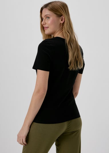 Black Short Sleeve V-Neck T Shirt