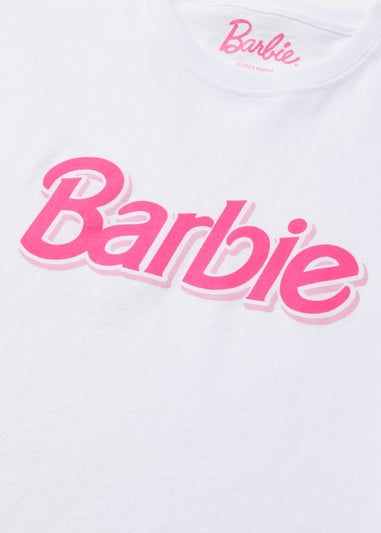 Girls White Barbie Logo T-Shirt (3-15yrs)