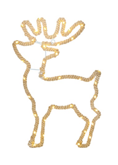 Premier Decorations 43cm Reindeer Hemp Light Motif