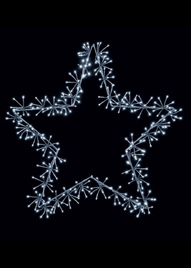 Premier Decorations 90cm Silver Twinkling Starburst Star