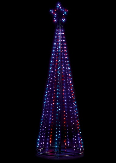 Premier Decorations 1.4m Rainbow LED Pyramid Tree