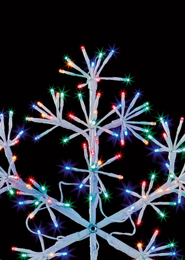 Premier Decorations 60cm Multi-coloured and Vintage Gold LED Twinkling Starburst Snowflake