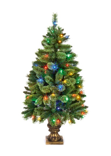 Premier Decorations Pre-Lit Multi-coloured Needle Pine Tree 4ft