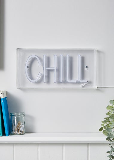 Glow Chill Blue Neon Acrylic Light Box (15cm x 30cm)