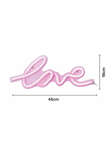 Glow Pink Love Neon Light (16cm x 28cm)