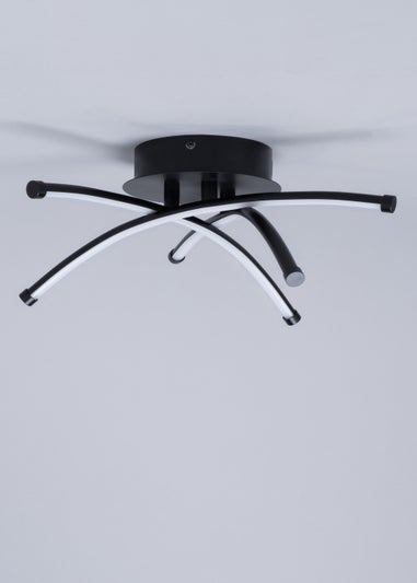 BHS Black Aalto Cross Over Arms LED Flush Light