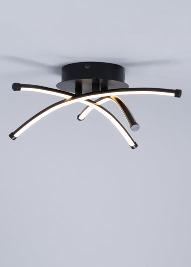 BHS Black Aalto Cross Over Arms LED Flush Light