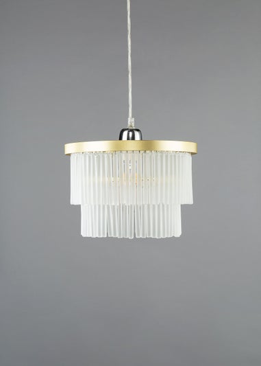 BHS Aubrey Frosted Easyfit Ceiling Light Brass (19cm x 25cm)