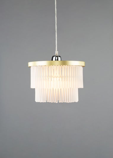 BHS Aubrey Frosted Easyfit Ceiling Light Brass (19cm x 25cm)