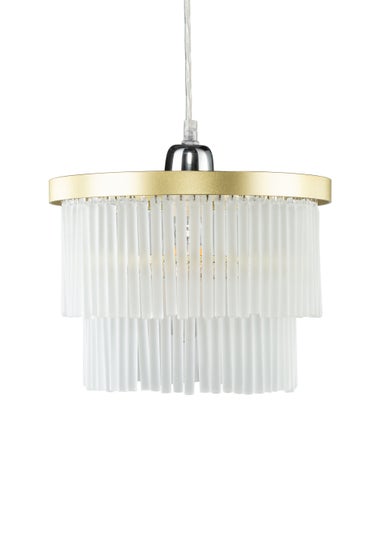 BHS Aubrey Frosted Easyfit Ceiling Light Brass (19cm x 25cm)