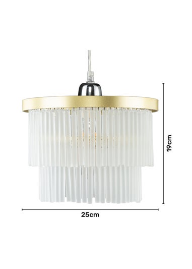 BHS Aubrey Frosted Easyfit Ceiling Light Brass (19cm x 25cm)