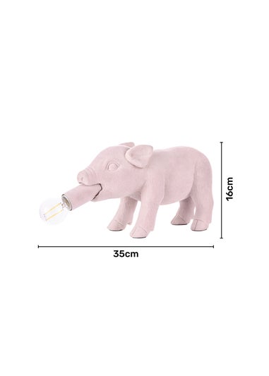 BHS Hilda Pink Pig Table Lamp (16cm x 35cm)