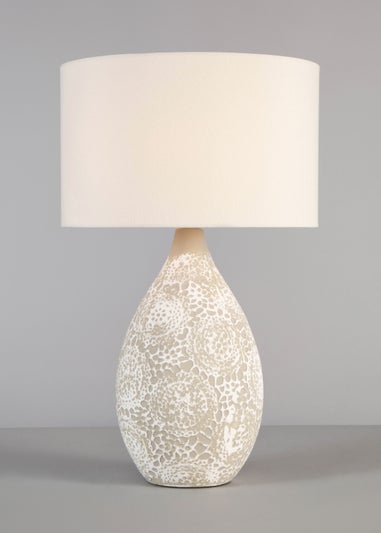 BHS Inar 2 Tone Ceramic Table Lamp Natural