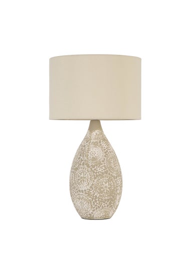 BHS Inar Textured Ceramic Table Lamp Natural (52cm x 30cm)