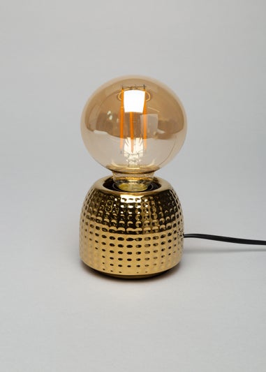 BHS Oak Embossed Table Lamp