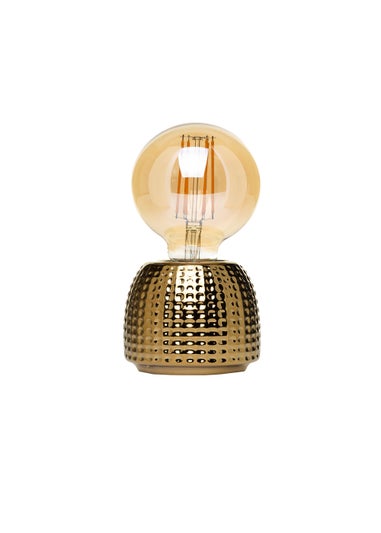 BHS Oak Embossed Table Lamp