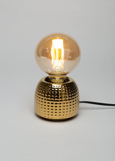 BHS Oak Embossed Table Lamp
