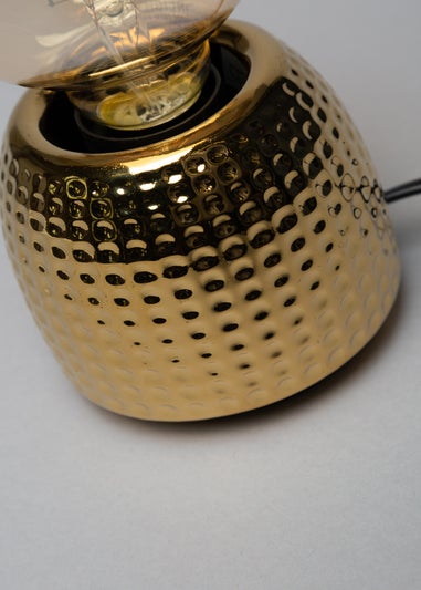 BHS Oak Embossed Table Lamp