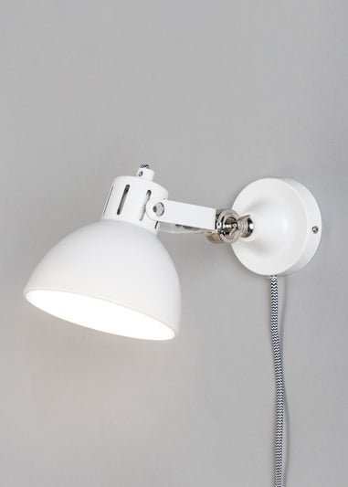 BHS White Daria Plug-In Wall Light