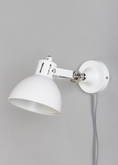 BHS White Daria Plug-In Wall Light