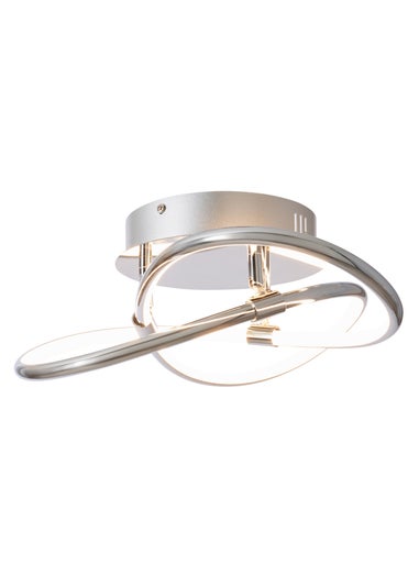 BHS Eero Knotted Shape LED Flush Ceiling Light Chrome (15cm x 36cm)