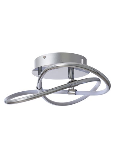 BHS Eero Knotted Shape LED Flush Ceiling Light Chrome (15cm x 36cm)