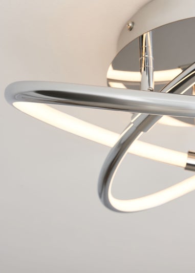 BHS Eero Knotted Shape LED Flush Ceiling Light Chrome (15cm x 36cm)