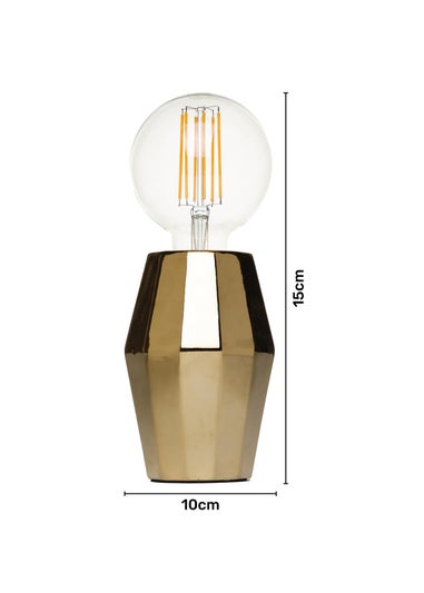 BHS Gold Elm Geometric Base Table Lamp