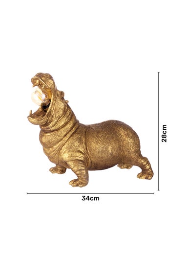 BHS Bernard Hippo Table Lamp Gold (28cm x 34cm)